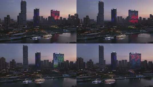 中国广东省佛山市佛山新城夜景高清在线视频素材下载
