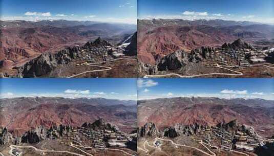 西藏高原黄土藏区航拍高清在线视频素材下载