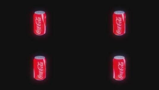 赛博朋克三维广告牌俯拍可口可乐通道高清在线视频素材下载