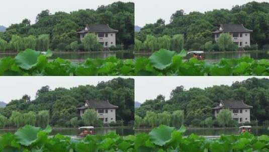 市井空镜 杭州西湖 车流 人流 市民高清在线视频素材下载