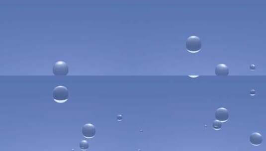 蓝色水珠上升水分子化学精华球高清在线视频素材下载