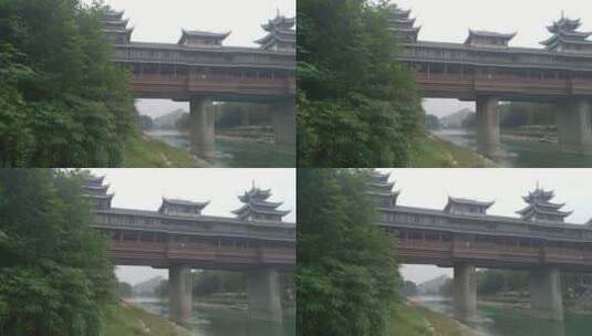 魅力景区景点湖北省恩施州城风雨桥高清在线视频素材下载