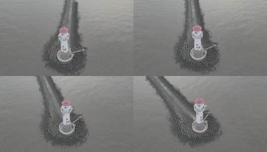 上海吴淞口灯塔长江入海口炮台湿地公园高清在线视频素材下载