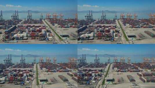 航拍厦门港口码头风光高清在线视频素材下载