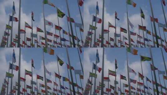 4K-各国国旗飘扬高清在线视频素材下载