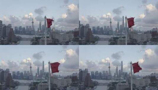 【4K-Dlog】上海乍浦路桥外滩陆家嘴台风云高清在线视频素材下载