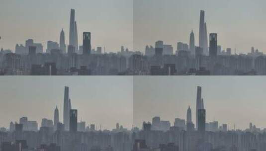 上海CBD航拍空镜高清在线视频素材下载