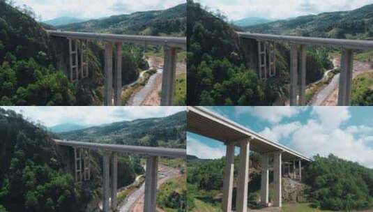 云南山区高速公路高架桥视频高清在线视频素材下载