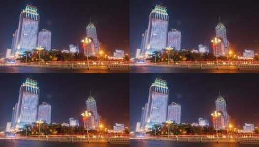 新疆乌鲁木齐西大桥夜景车流高清在线视频素材下载