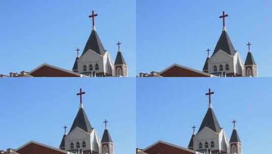 教会西式建筑基督教建筑风格高清在线视频素材下载