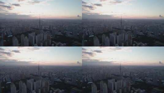 哈尔滨城市风光全景航拍高清在线视频素材下载