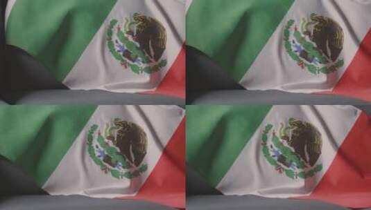 家庭沙发上挂墨西哥国旗的特写高清在线视频素材下载