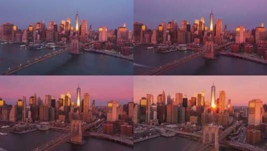 航拍纽约城市建筑景观高清在线视频素材下载