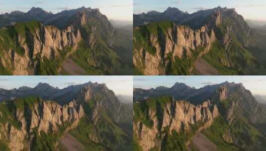 航拍的山峰景观高清在线视频素材下载