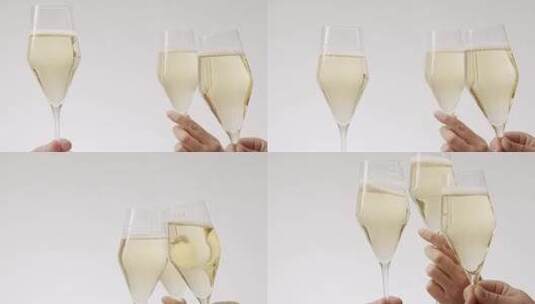 香槟庆祝碰杯酒高清在线视频素材下载