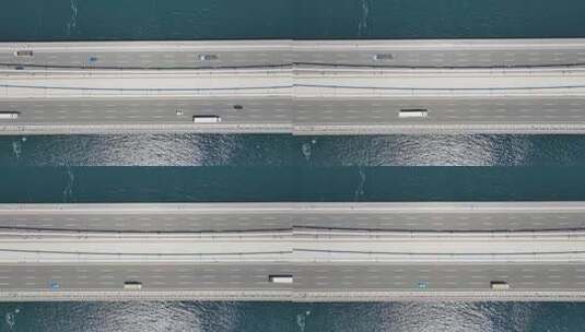 跨海大桥的交通情况高清在线视频素材下载