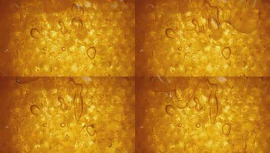 金色的蜂蜜在蜂窝上流淌高清在线视频素材下载