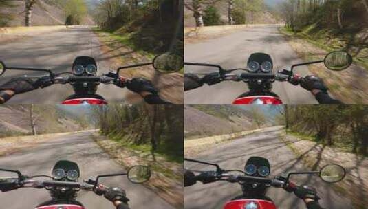 第一视角骑摩托车高清在线视频素材下载