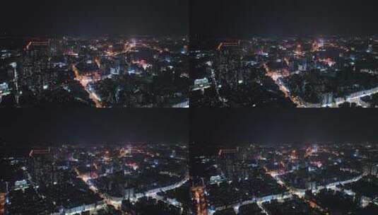 内江市东兴区夜景航拍城市夜晚城市风光风景高清在线视频素材下载