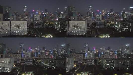 4K深圳南山区科技园夜景航拍高清在线视频素材下载