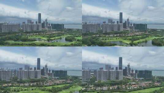 深圳南山区科技园沙河高尔夫航拍高清在线视频素材下载