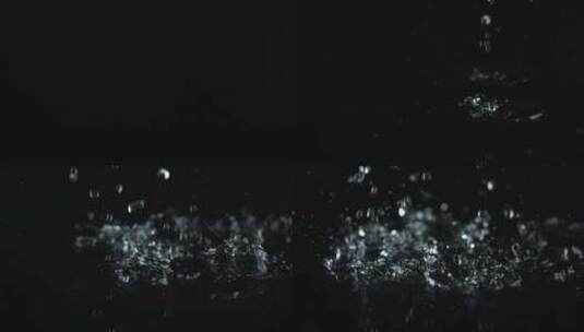 慢动作镜头-黑色的水滴、水元素高清在线视频素材下载