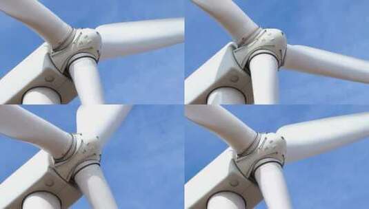 风力发电机风车大特写高清在线视频素材下载