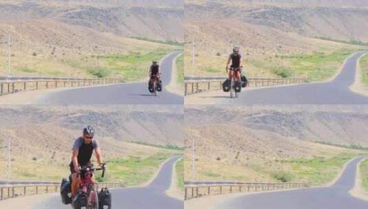 旅行者骑自行车高清在线视频素材下载