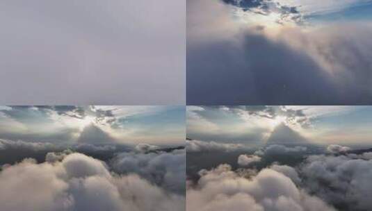 云海广场穿越云层高清在线视频素材下载