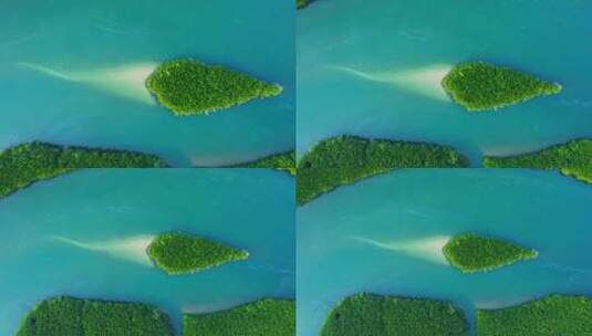 无人机飞越湖面高清在线视频素材下载