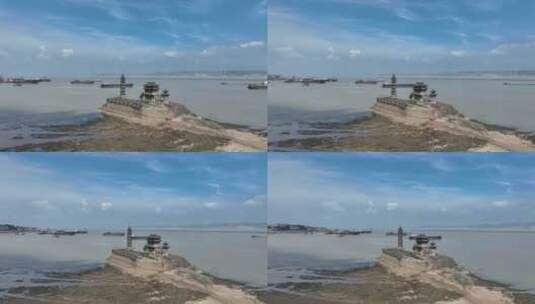 鄱阳湖落星墩环绕航拍高清在线视频素材下载