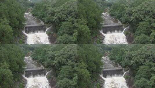 雨后泰山，俯瞰飞瀑流泉高清在线视频素材下载