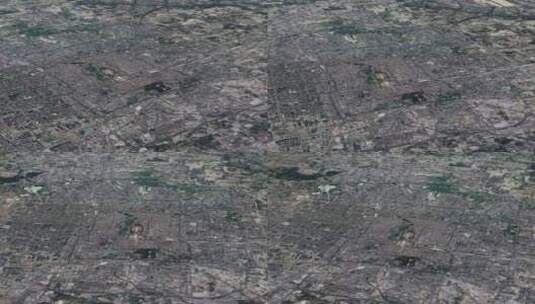 卫星视角鸟瞰北京城高清在线视频素材下载