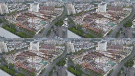 建筑工地天线，上海，中国高清在线视频素材下载