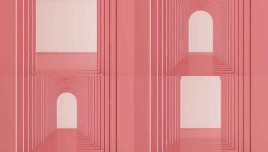 抽象的粉色几何空间定格动画高清在线视频素材下载