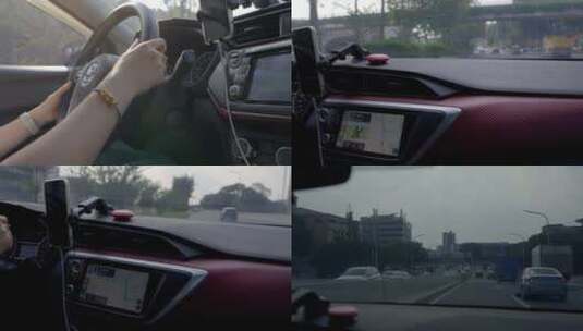 2023广州广汕路女司机驾驶汽车高清在线视频素材下载