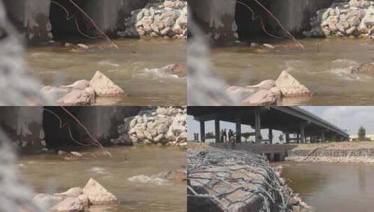 排水渠黄河大桥高清在线视频素材下载
