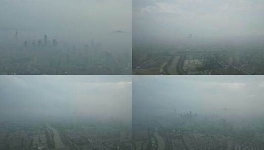 合集南京清晨迷雾航拍高清在线视频素材下载
