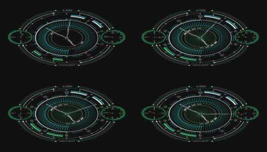 未来科技时间钟表特效圆盘时钟倒计时素材高清在线视频素材下载