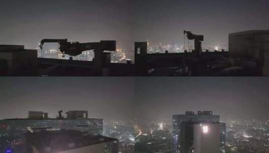 深圳南山区夜景航拍高清在线视频素材下载