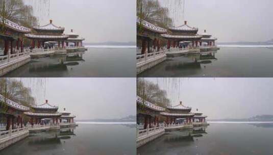 北京北海公园五龙亭的自然风光高清在线视频素材下载