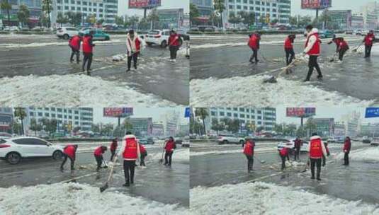 湖南冰冻雨雪天气高清在线视频素材下载