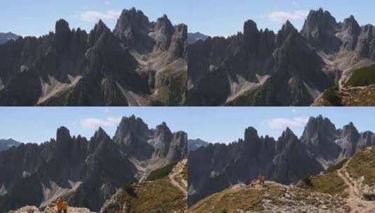雄伟的意大利阿尔卑斯山Tre Cime高清在线视频素材下载