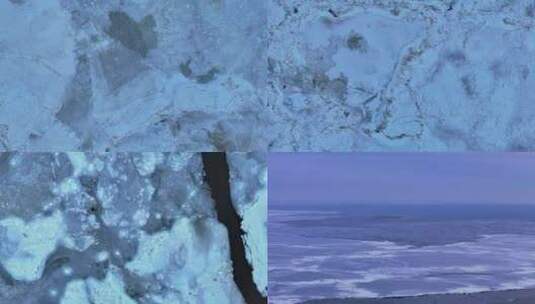 冻冰的海面冰封的大海高清在线视频素材下载