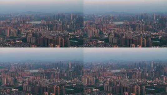 杭州市城市风光高楼大夏风光航拍高清在线视频素材下载
