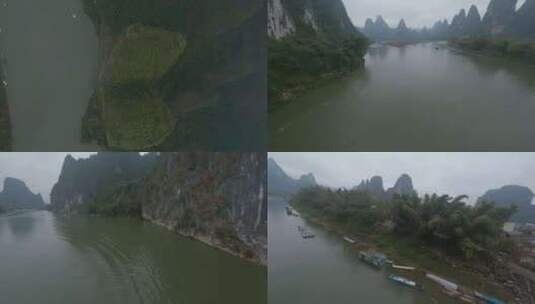 fpv穿越机航拍桂林风光漓江山水风景高清在线视频素材下载