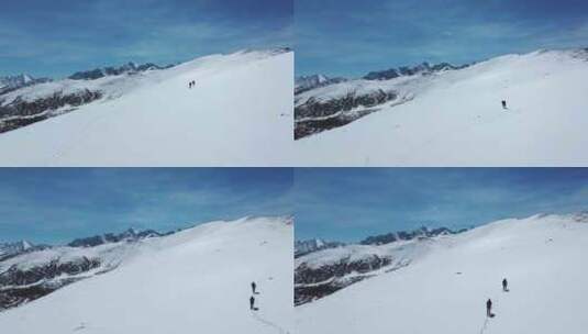 雪宝顶徒步旅行素材高清在线视频素材下载