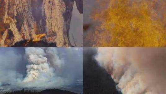震撼森林火灾火焰浓烟灾害灾难防火高清在线视频素材下载