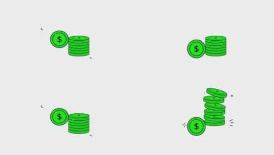 弹跳硬币图标的视频动画高清在线视频素材下载