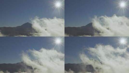 特内里费岛的埃尔泰德被薄雾覆盖高清在线视频素材下载